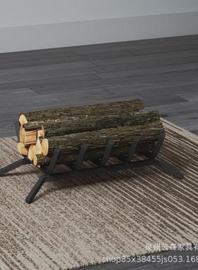 室内壁炉木柴架铁柴FHG火架户外艺野火营燃烧支收纳储存架架置物