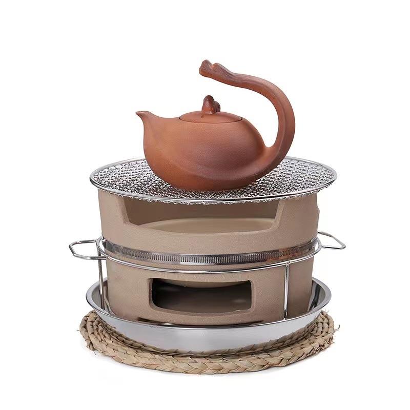 围复古炉茶罐茶煮茶器陶瓷侧把壶茶壶ZEH粗陶泡茶壶古罐法煮煮茶