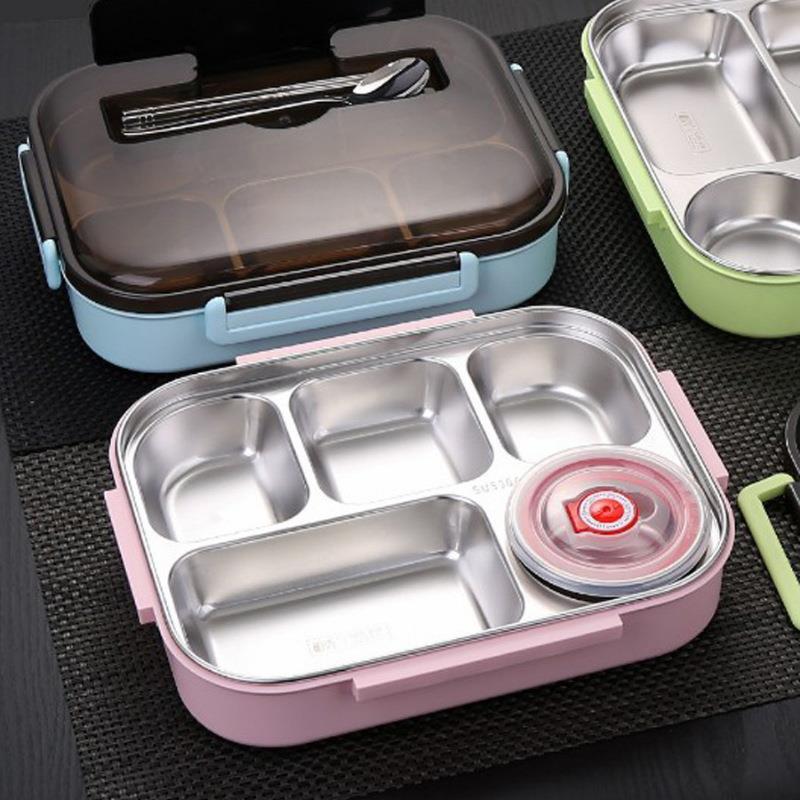 34VCS不0锈钢饭盒学温便当盒保上班族方便携带食堂打饭分隔餐生盒