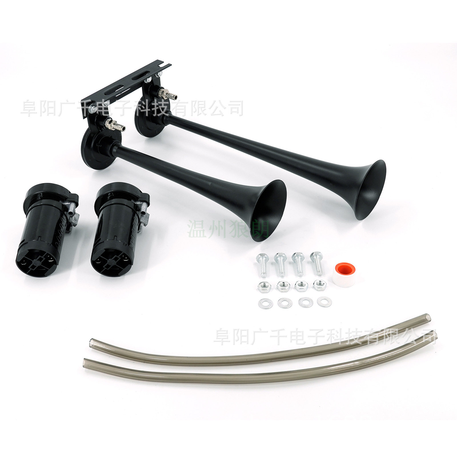 黑色单管气喇叭带继电器4029 现货12V/24V镀铬卡车货车用跨境热销