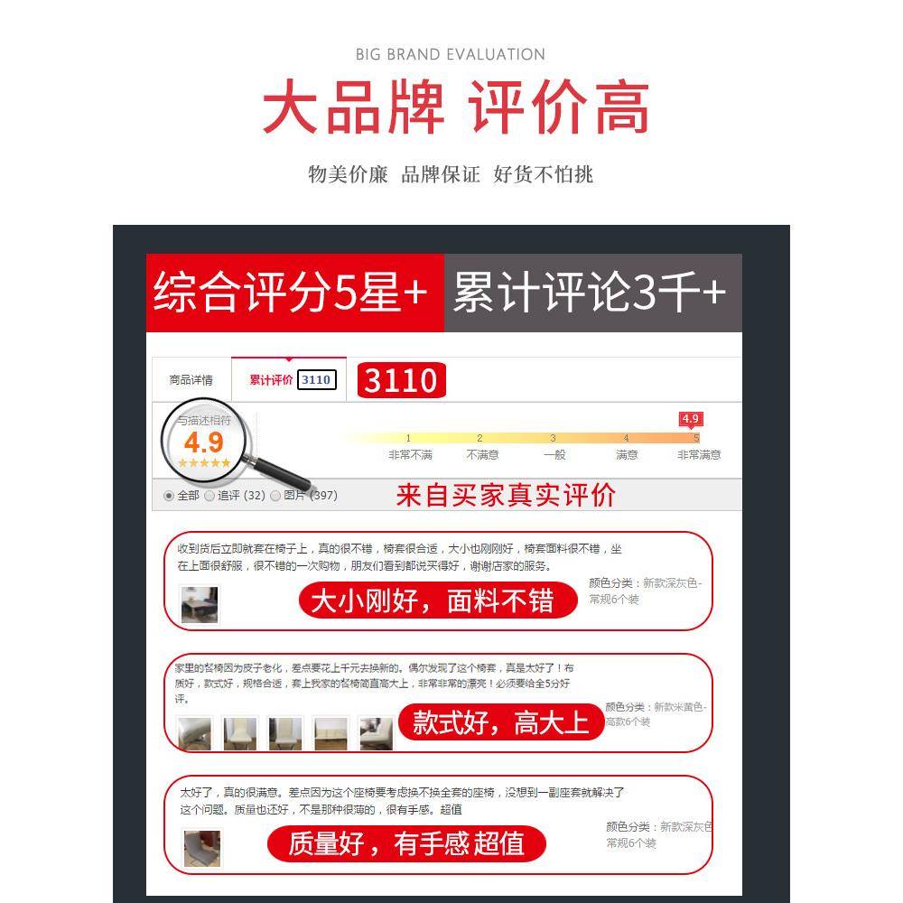 新款家用弹力通用轻奢餐椅套加厚座椅套餐桌椅子套罩凳子套靠背罩