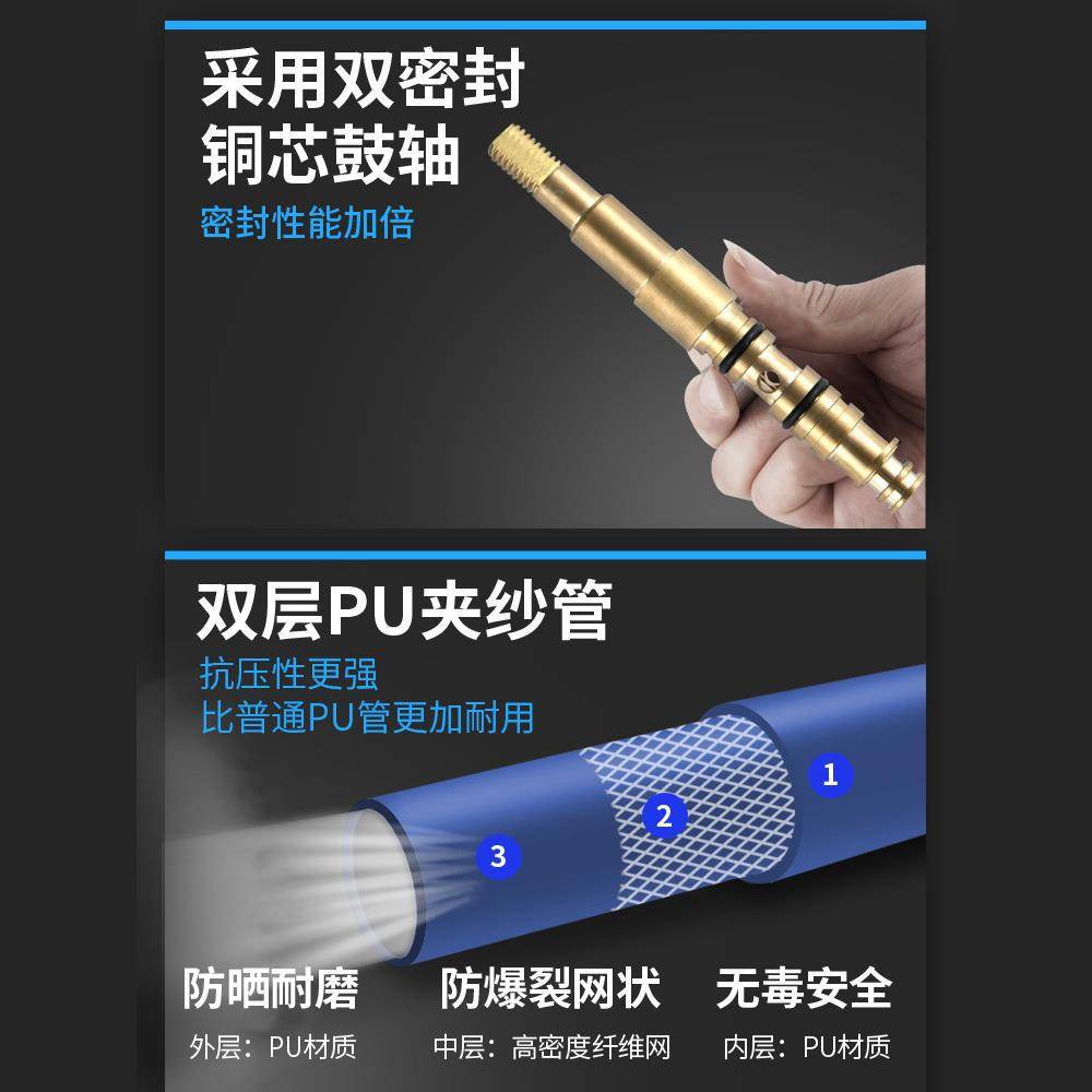 气鼓自动伸缩气管卷管器电鼓水鼓气动工具高压泡沫鼓组合汽鼓盛牌