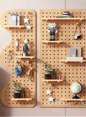 厂家直实木洞洞ENI板入玄关墙上板置物架隔挂板收销纳架墙面墙户