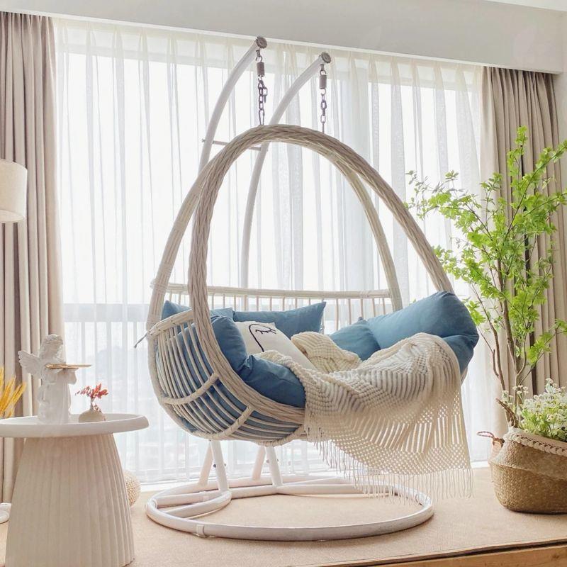 用双人吊椅阳组合网红摇藤OPG篮椅轻奢吊兰椅室内秋千懒人家台吊