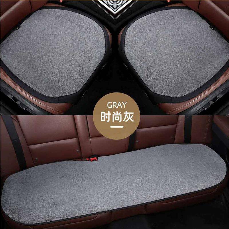 厂家汽车垫季座通用亚麻坐垫汽车品单片皮用加四亚524麻三件套