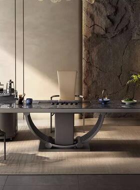 现约代台岩板茶茶桌椅轻奢设计师家用办公室茶桌极简式意BGY简泡