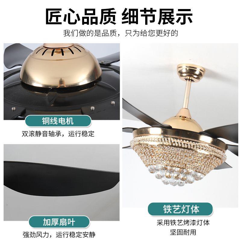 北欧现代吸顶风扇灯大风力六叶家用餐厅静音电扇灯客厅灯吊扇灯具