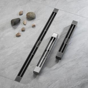 304加厚不锈钢地极窄线性灰漏色长条生间形隐形铜防臭极窄线性芯