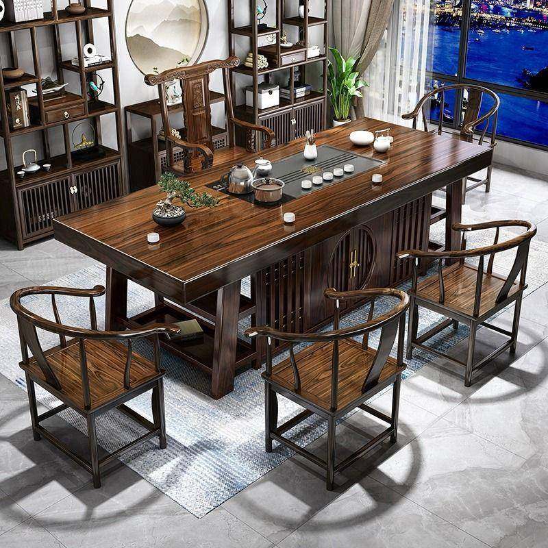 茶大板实木桌椅组合公茶桌全套办室茶几桌一体约家用简功WXA夫泡,商业/办公家具,茶台/茶桌,淘宝优惠券,粉丝福利购,淘宝优惠卷