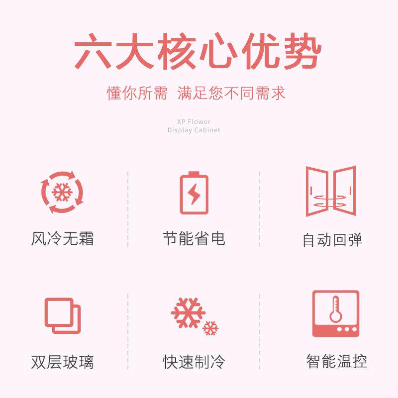 鲜花柜商束用柜冷藏保鲜柜花店展968示立式风冷冰柜网花红鲜花柜