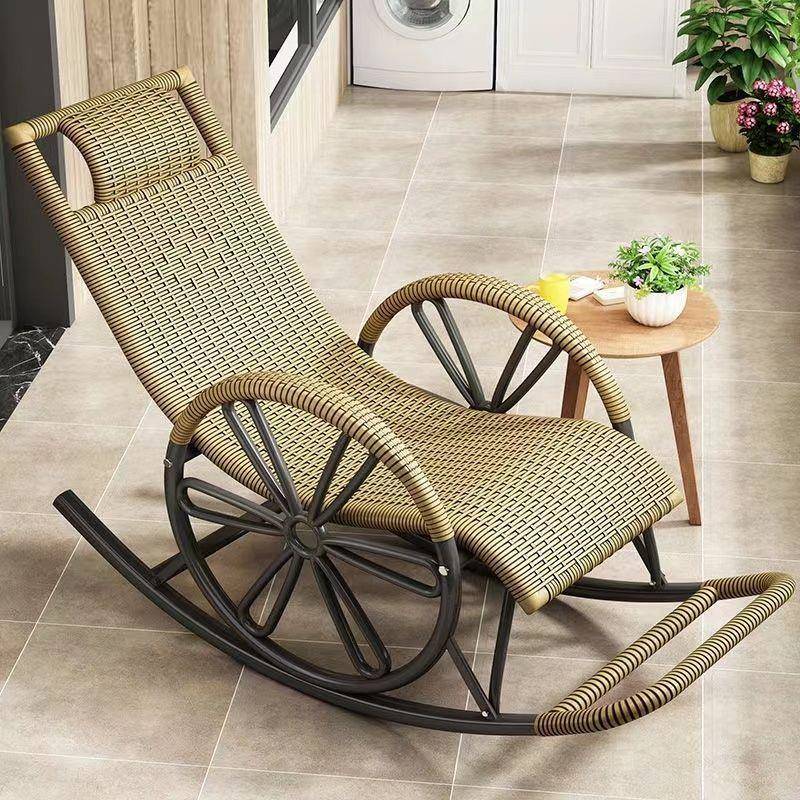 摇UDV椅阳台家户用大休闲椅外藤编懒人椅子成人藤椅摇摇椅人躺椅