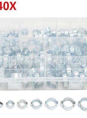 140P镀FBF锌双耳双箍圈盒装镀C白S锌耳无极卡箍耳型管夹