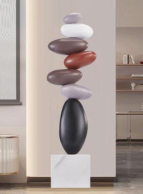 来客厅沙关发电视柜旁边落地KME摆件大型艺术高长石时运转玄家居