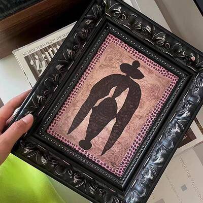 法式中古风客厅26412装饰画餐玄关走挂廊房挂画书小众艺术抽厅象