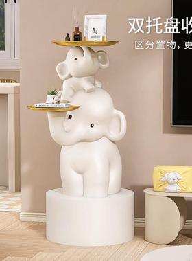 亲子厅象大型落地摆发件现BJ2116代家居客装饰品沙艺术感边几茶旁
