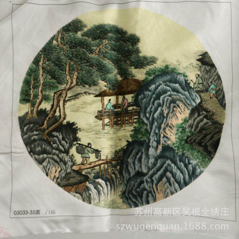 书新款苏绣绣片客厅房办工公室装饰画家苏州566手刺绣山水画厂生