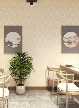 新中式复古风格墙纸古中典QVI仿书法字画背国景酒店饭店餐厅囍字