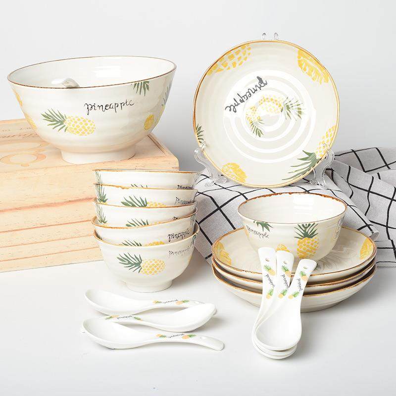 欧式具套装碗盘陶家用个性餐创意瓷碗碟子组合461小可爱清新碗筷