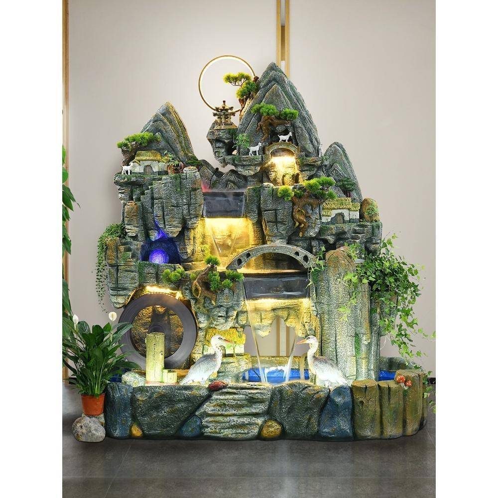 室大造620型假山流水喷泉室内别庭院墅风水轮招财摆件办公景观鱼