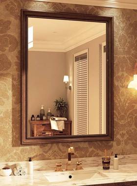 中古实846木清壁挂式卫生间镜子复高古美式浴室洗镜手间化洗漱台