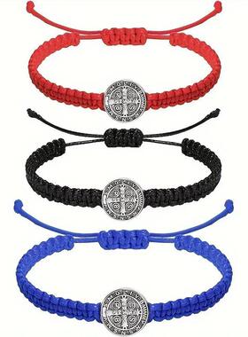 圣母玛利亚十字架手工可调手链