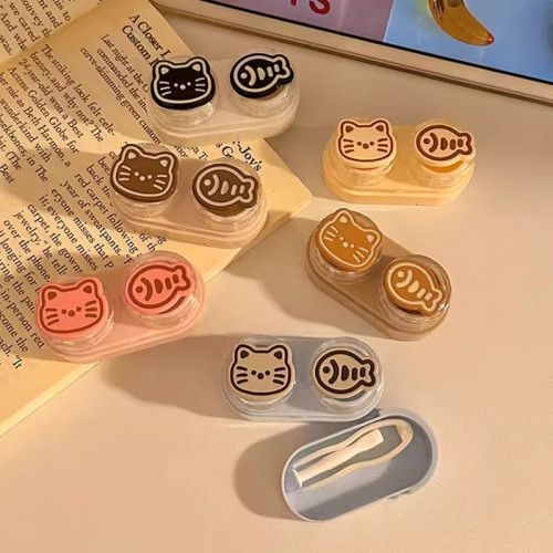 可爱猫鱼抽屉式双层隐形眼镜