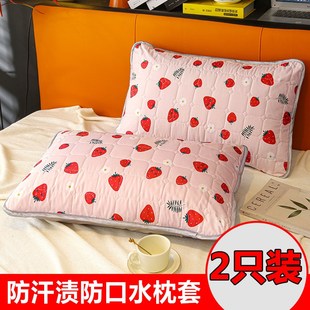 防汗渍防口水枕芯u套48x74单人双人家用宿舍成人枕头套 枕套一对装