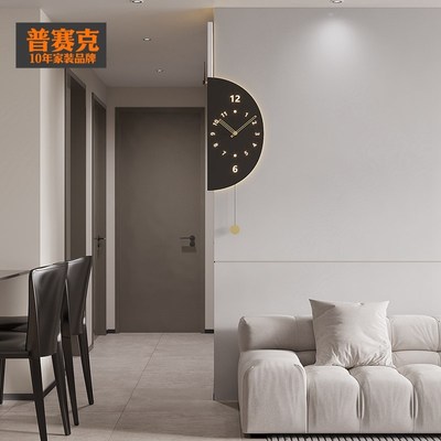 2024年新款家用转角挂钟客厅个性拐角钟表时尚创意双面时钟挂表