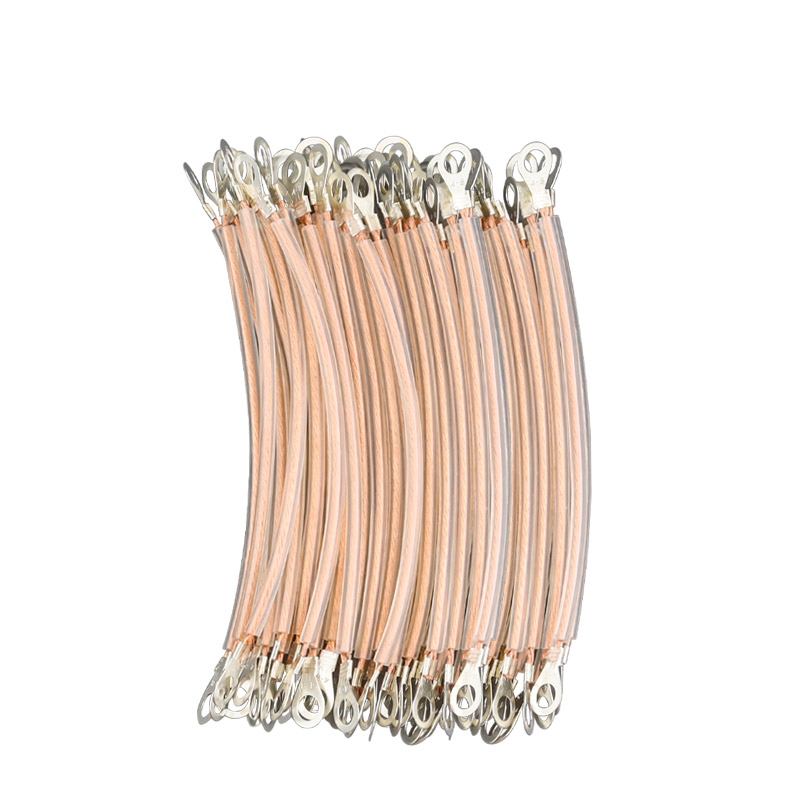 紫铜加塑桥架接地软铜线透明护套铜编织带静电跨接线2.5/4/6平方