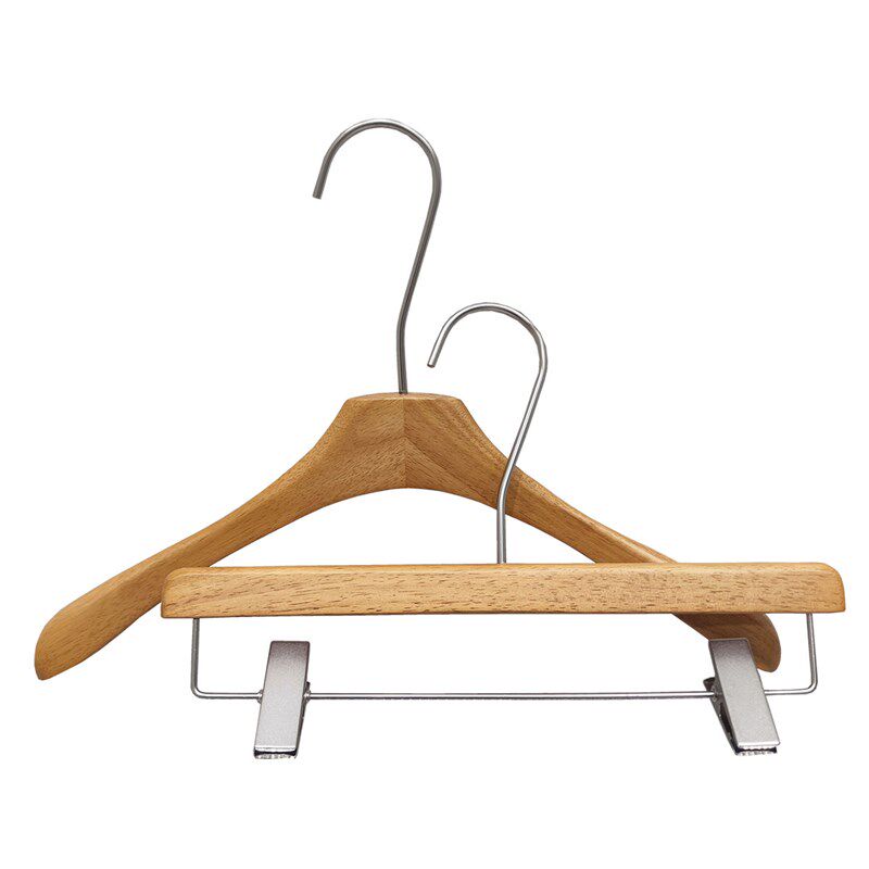 服装店专用实木衣架橡木清漆衣挂裤夹无痕防滑衣撑裤架定制LOGO