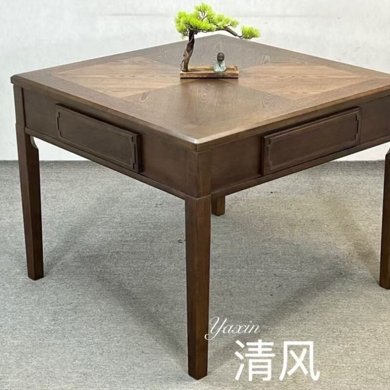 网红实木麻将桌全自动一体中式麻将机多功能餐桌两用圆桌麻将机