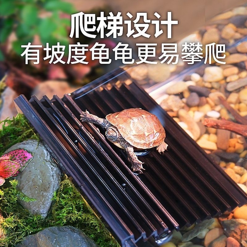 乌龟饲养缸生态造景别墅鱼缸家用龟鱼混养专用桌面大号超白玻璃缸