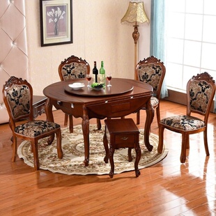 高档麻将机全自动餐桌两用圆形折叠实木电动麻将桌家用带椅子圆桌