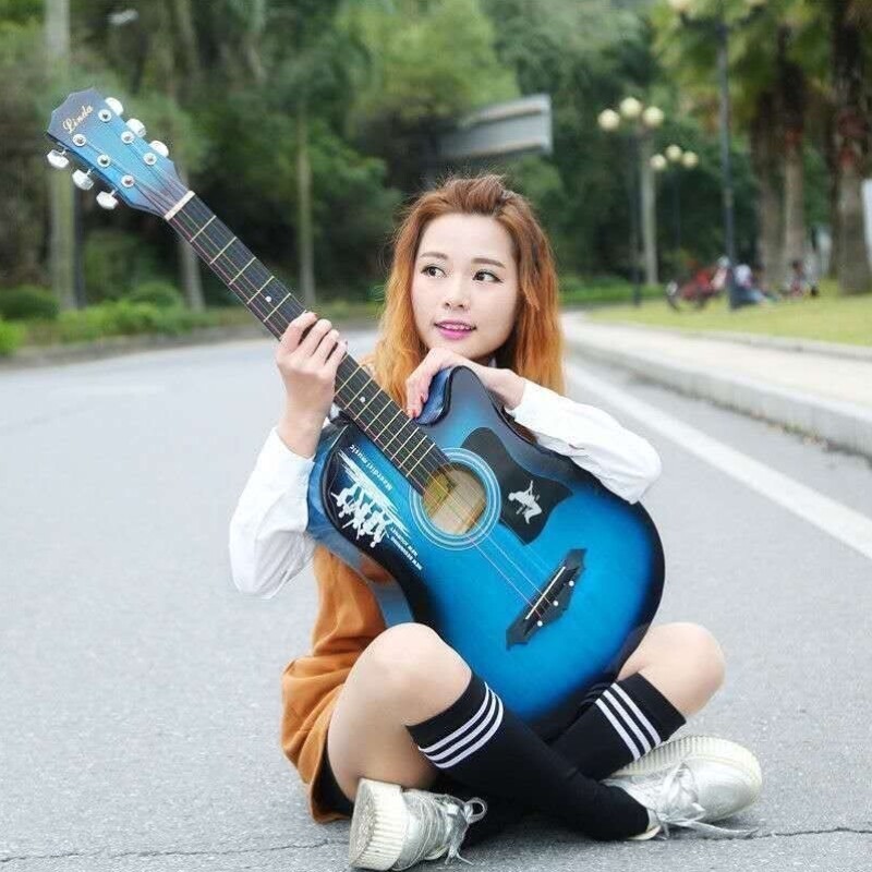 网红民谣吉他初学者38新手中小学生入门包教会41寸学生成人吉他琴