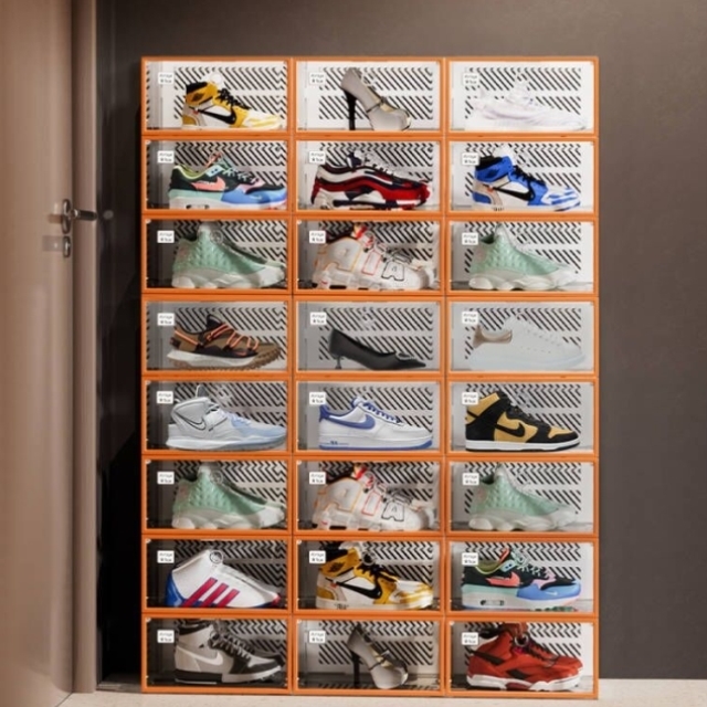 透明鞋柜网红篮球鞋收纳鞋盒防尘家用加厚侧开宿舍鞋子收纳柜