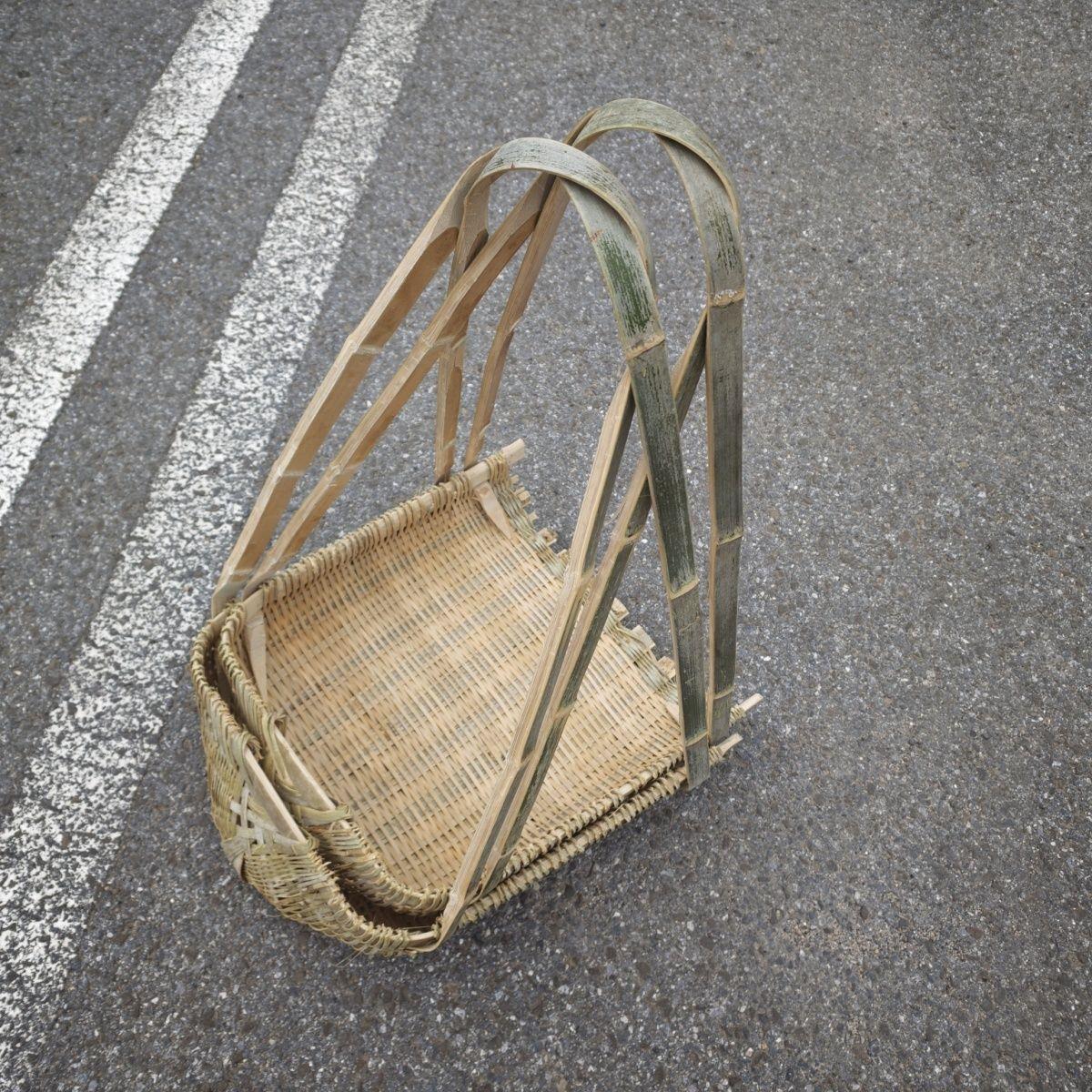 手工竹编提手筲箕农用建
