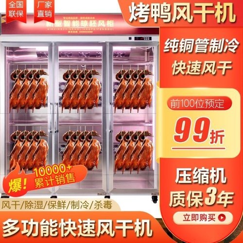 商用烤鸭风干柜烧鸭风干机烧鹅烧腊吹干晾胚保鲜柜烧鸡乳鸽烘干箱