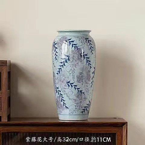 手绘青花瓷景德镇花瓶花