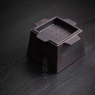 圭隐堂粗陶窑变建水洗水家用复古储水干泡台茶台茶壶托盘茶渣 新品