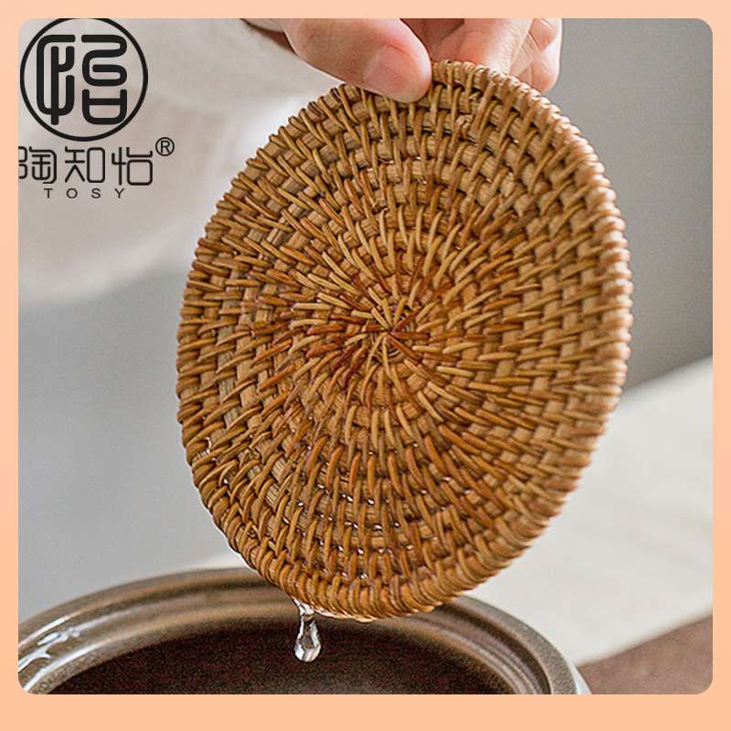 ?陶知怡越南老秋藤杯垫手工藤木养壶垫杯托铁壶紫砂壶托藤编干