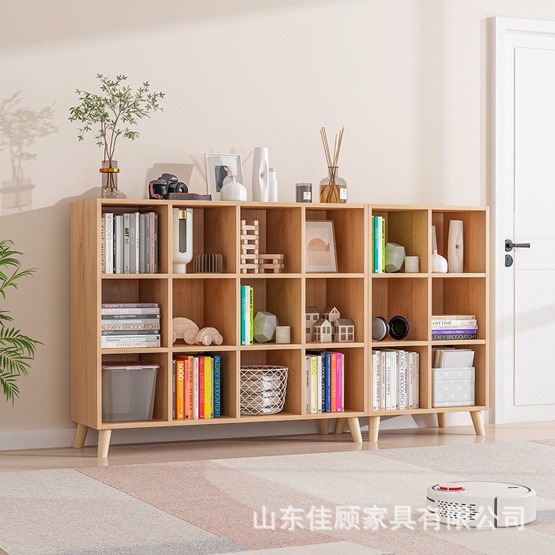 家用木质格子收纳书柜