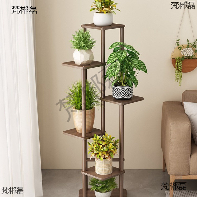 花架置物架阳台客厅落地式实木盆景绿植摆放架造型花盆托架子