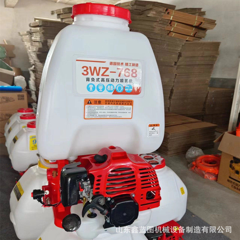 二冲程高压汽油打药机双肩后背式消杀弥雾机多喷头直喷远射程喷药