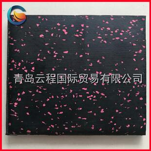 减震地板健身房橡胶地板耐磨橡胶彩色地砖带卡扣防滑地垫