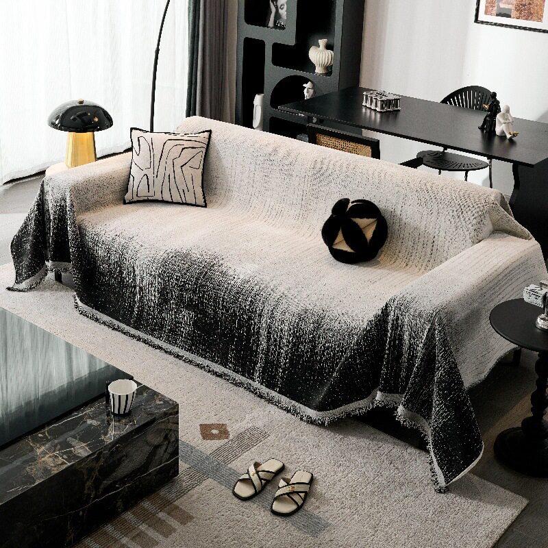 轻奢风雪尼尔沙发盖布高级感防滑耐脏沙发毯四季通用防猫抓沙发巾