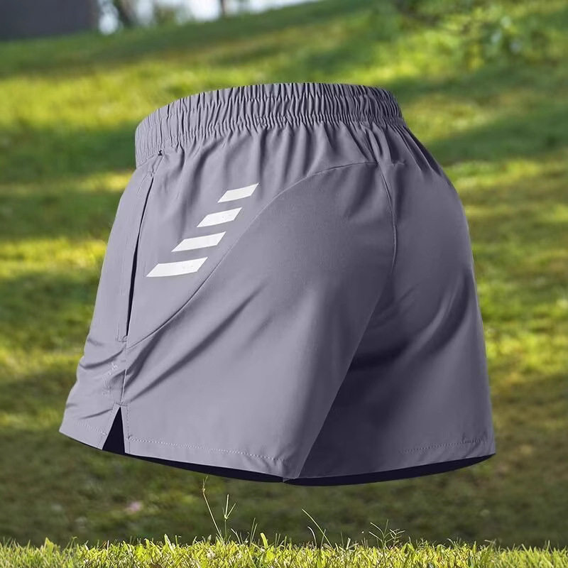 运动短裤男跑步田径马拉松夏季速干训练体考健身内衬假两件三分裤