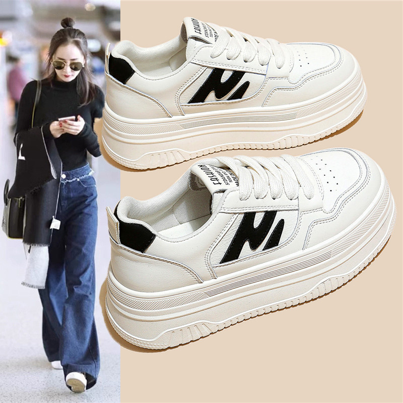 小白鞋女厚底百搭春秋松糕2026夏季新款爆单老爹休闲德训运动板鞋,女鞋,时尚休闲鞋,淘宝优惠券,粉丝福利购,淘宝优惠卷