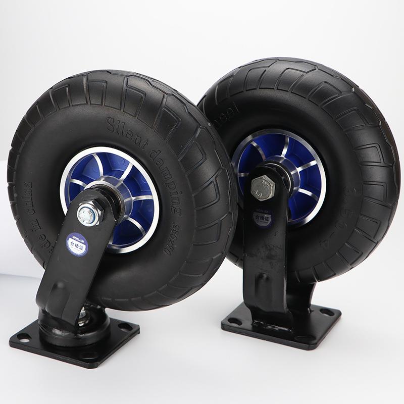 寸定 10350-手4实心橡胶轮静音推车轮EBD子工业重型定向制轮万向