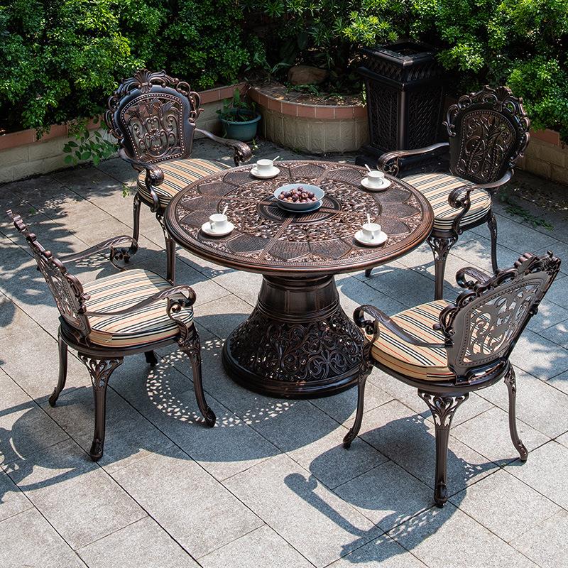 铸铝外桌椅院花园铸铝桌椅阳户台桌庭椅室外啡厅外摆休闲铝合咖金