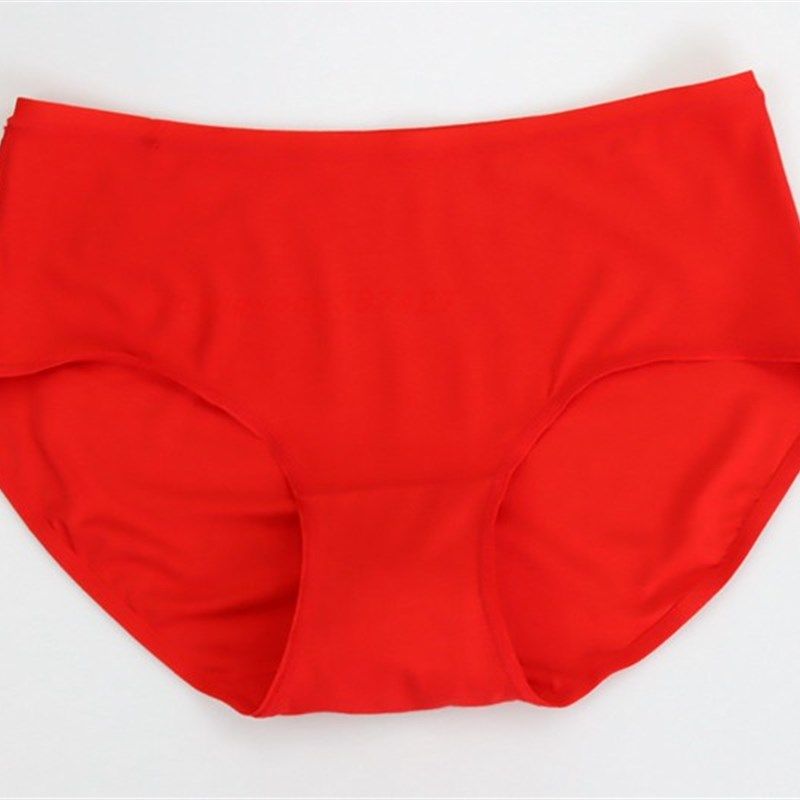 CYN 创雅诺中腰抗菌红色女内裤61061D竹纤维年年有余红运女平角裤